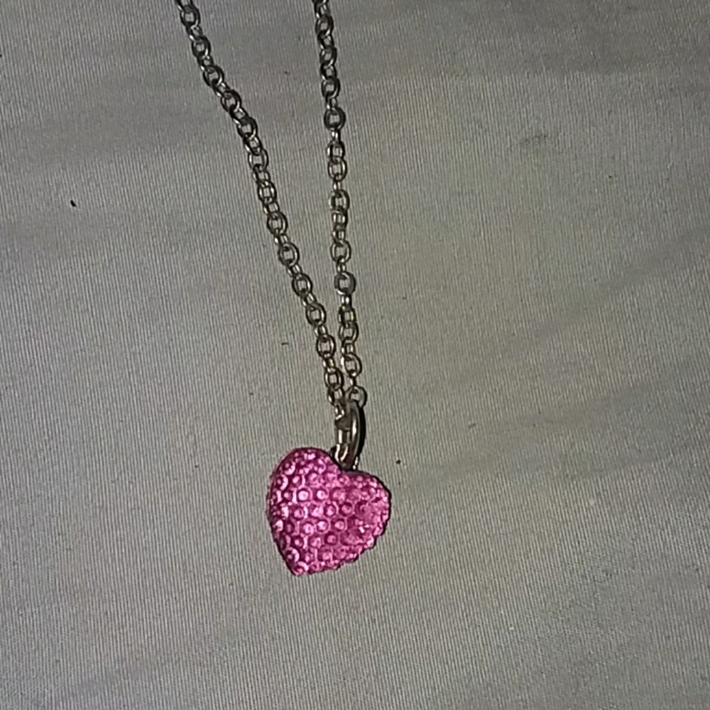 Pink heart necklace